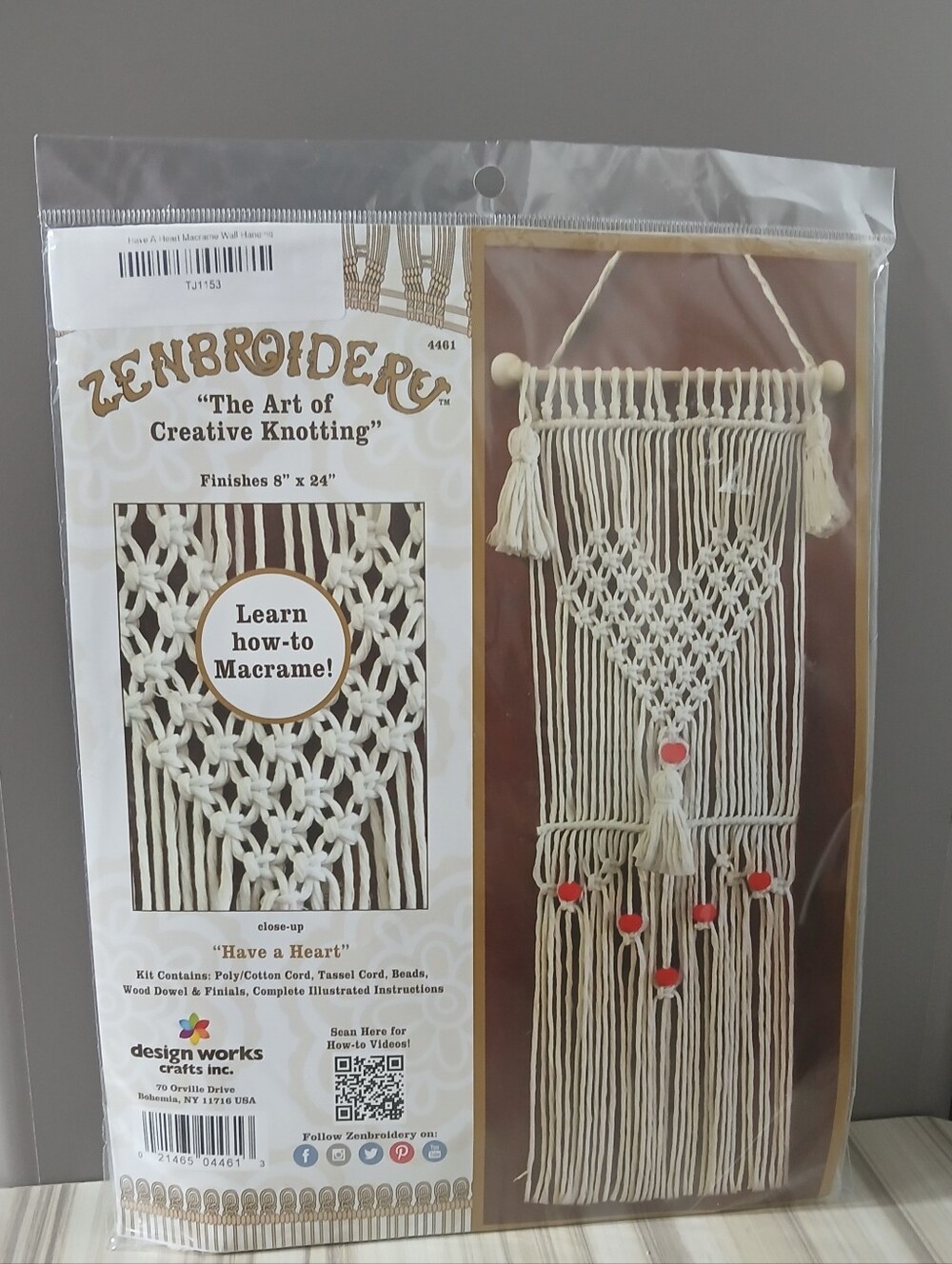 Macrame Wall Hanging Kit ~ Have a Heart ~ NEW